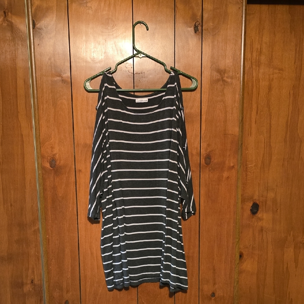Croft & Barrow Black and White Striped Tunic